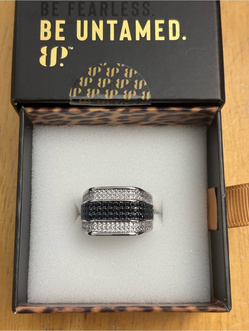 Ring Black and White Pave Cocktail Ring